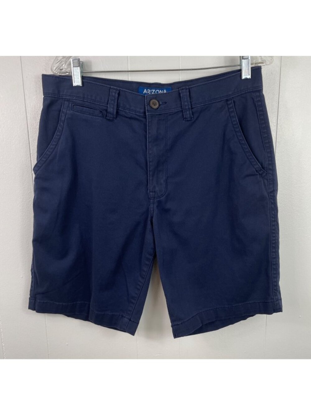 Arizona Jean Co Mens Navy Flex Classic Fit Chino Shorts Size 33